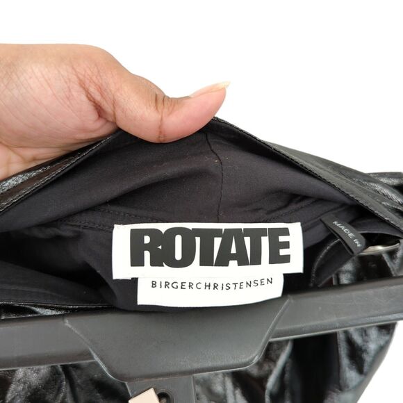 ROTATE BIRGER CHRISTENSEN Women 6 Wilde Trousers Faux Leather Black High Waist - Picture 6 of 10